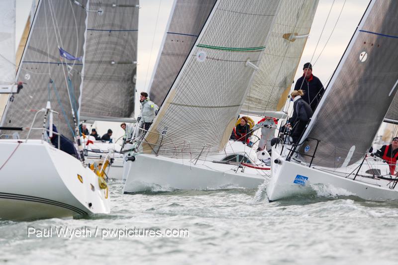 IRC 2 start on day 7 of the Garmin Hamble Winter Series photo copyright Paul Wyeth / www.pwpictures.com taken at Hamble River Sailing Club and featuring the IRC class