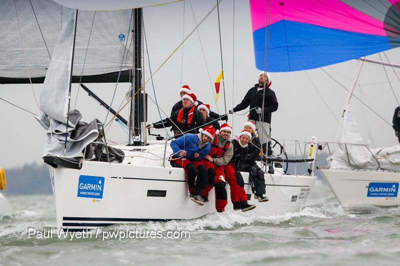 Vixter in the Christmas mood on day 8 of the Garmin Hamble Winter Series photo copyright Paul Wyeth / www.pwpictures.com taken at Hamble River Sailing Club and featuring the IRC class