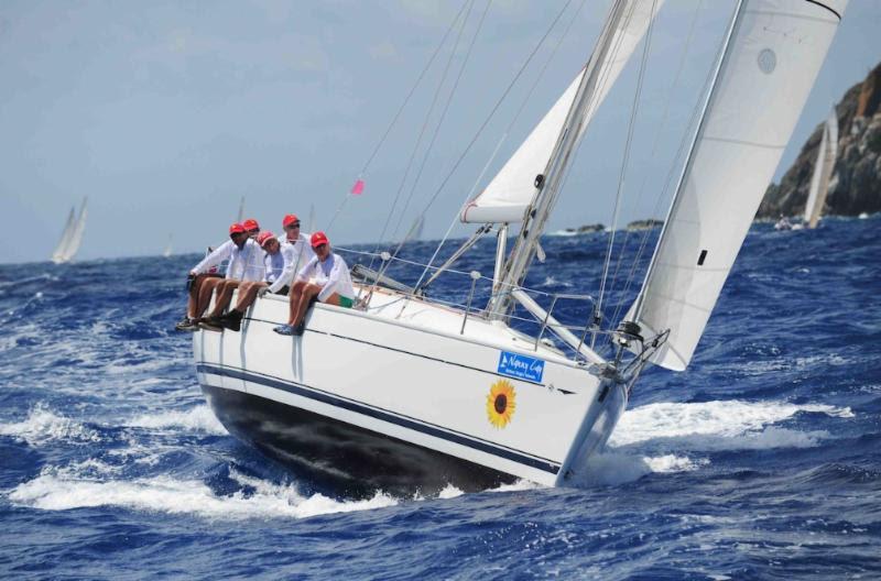 A great day for Keith LiGreci's Jeanneau 40, Girasoli at the 2014 BVI Spring Regatta and Sailing Festival photo copyright Todd vanSickle / BVI Spring Regatta taken at Royal BVI Yacht Club and featuring the IRC class