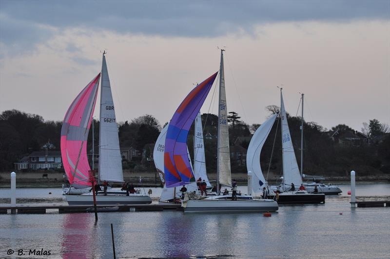Race 2 of the Wednesday Night Early Bird series at Hamble River photo copyright Bertand Malas taken at Hamble River Sailing Club and featuring the IRC class