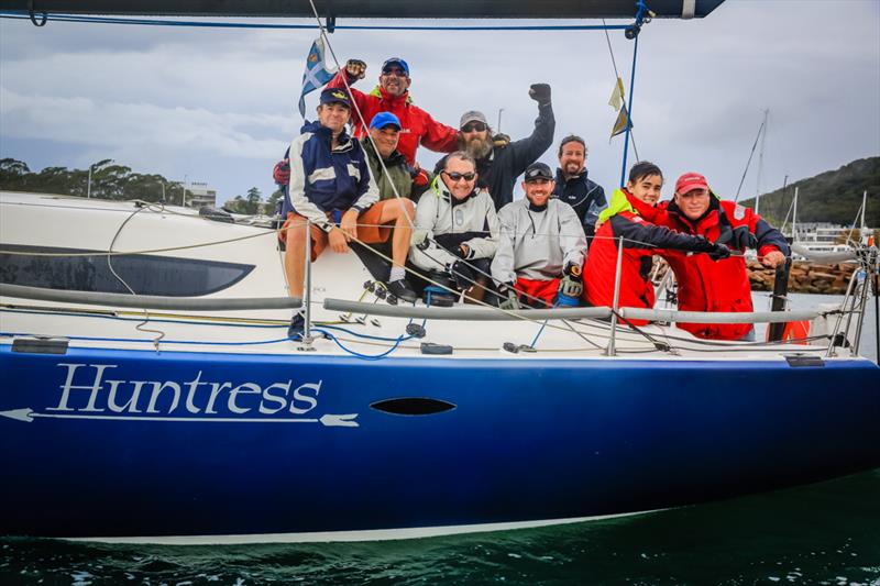 The Huntress winning crew during the Pantaenius Commodore's Cup at Sail Port Stephens photo copyright Craig Greenhill / Saltwater Images taken at Corlette Point Sailing Club and featuring the IRC class
