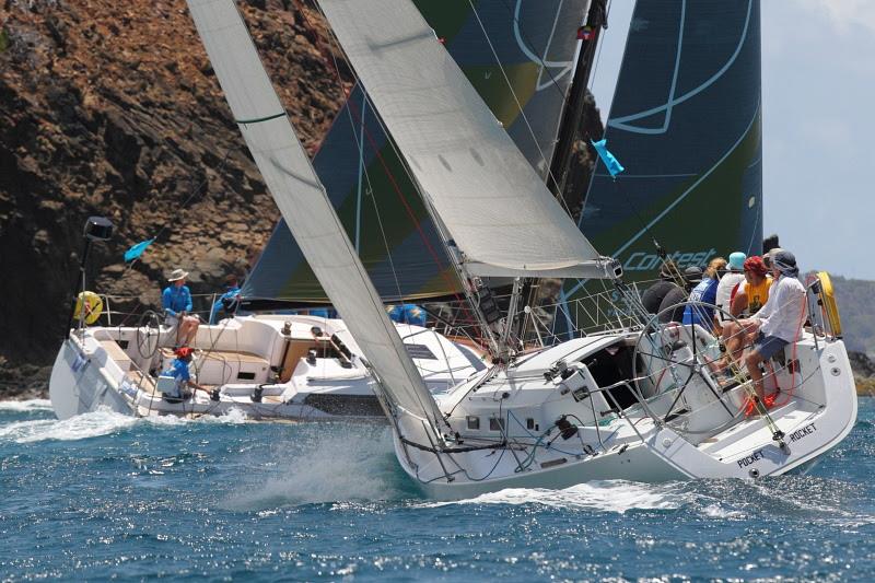David Cullen's Irish J/109, Pocket Rocket and Beluga, Richard Klabbers' Contest 42CS on the final day of Antigua Sailing Week photo copyright Tim Wright / www.photoaction.com taken at Antigua Yacht Club and featuring the IRC class