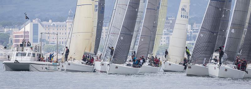 Division 1 entries lining up for the start of race one on the opening day of racing at the Teng Tools ICRA Irish Championships where more than 800 sailors are competing for five national titles on 115 boats - photo © David Branigan / www.oceansport.ie