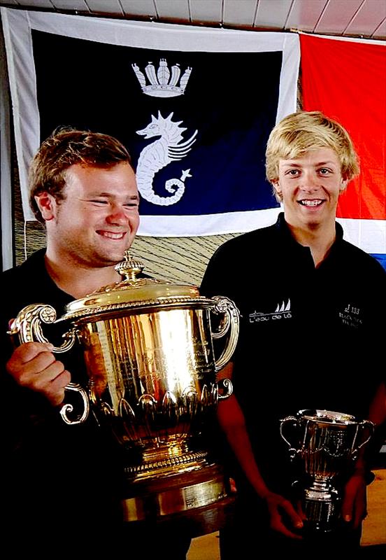Nils Boyer, Black Jack lifts the King Edward VII Cup photo copyright RORC / James Bremridge taken at Royal Ocean Racing Club and featuring the IRC class
