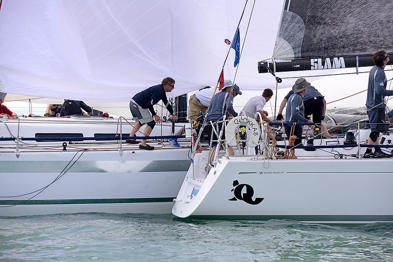 Quokka 8 (Ireland) and Eleuthera (France Red) on day 4 of the Brewin Dolphin Commodores' Cup photo copyright Rick Tomlinson / RORC taken at Royal Ocean Racing Club and featuring the IRC class