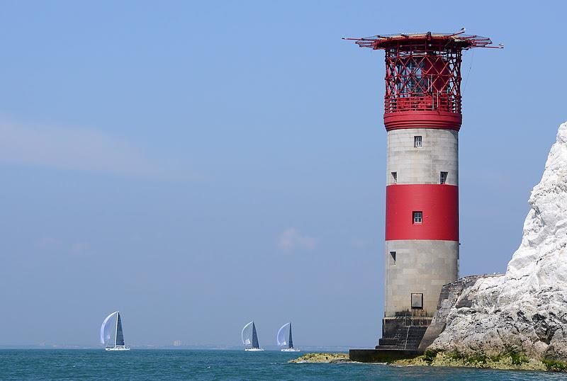 The iconic Needles Lighthouse, a distinctive part of the course round the Island during the Brewin Dolphin Commodores' Cup photo copyright Rick Tomlinson / RORC taken at Royal Ocean Racing Club and featuring the IRC class