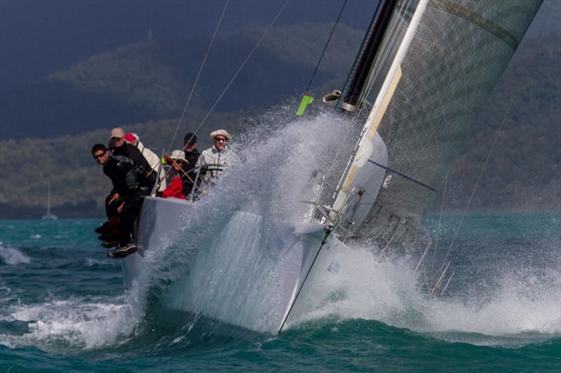 Darryl Hodgkinson's Victoire on their way to just beating Pretty Fly III in the Dent Island Race on day 5 of Vision Surveys Airlie Beach Race Week photo copyright Shirley Wodson taken at Whitsunday Sailing Club and featuring the IRC class