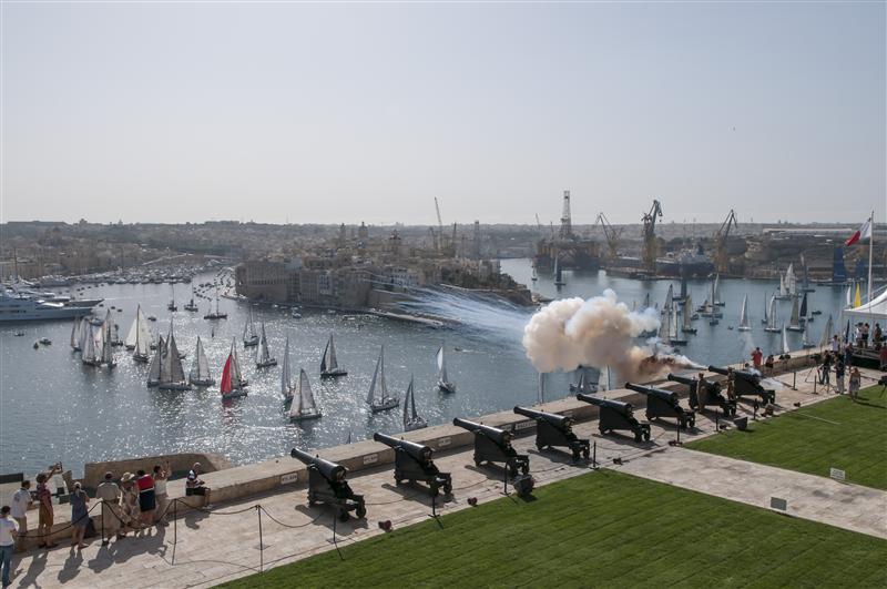 The Saluting Battery cannons mark the start of the Rolex Middle Sea Race photo copyright Kurt Arrigo / Rolex taken at Royal Malta Yacht Club and featuring the IRC class