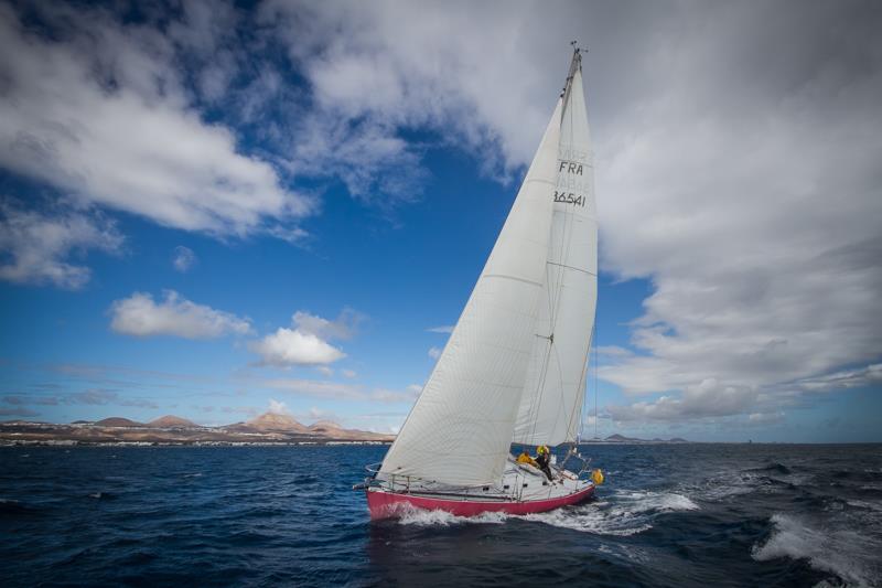 Denis Villotte's JNP 12 Biquille, Sérénade at the start of the RORC Transatlantic Race photo copyright Puerto Calero / James Mitchell taken at  and featuring the IRC class