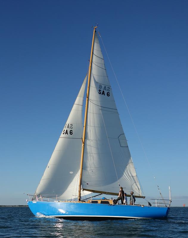 'Southern Myth' is a 12.5 metre Bermudan sloop designed by Laurent Giles and built by R. T. Searles of Adelaide in 1953 photo copyright Peter Riddell taken at Cruising Yacht Club of Australia and featuring the IRC class