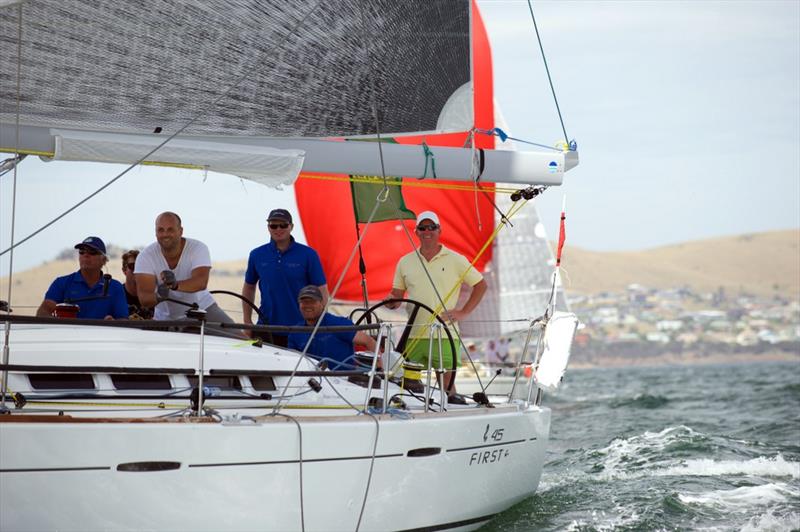 Tasmanian Premier Will Hodgman on the helm of Audere in today's Lexus of Hobart King of the Derwent race today photo copyright Dane Lojek taken at Derwent Sailing Squadron and featuring the IRC class
