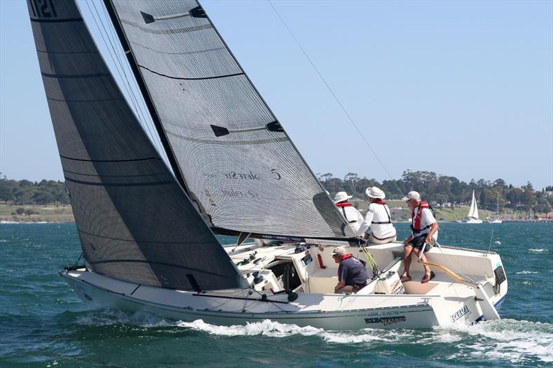 Grant Botica's Rating Series div 3 leader Executive Decision on day 3 of the Festival of Sails photo copyright Teri Dodds taken at Royal Geelong Yacht Club and featuring the IRC class