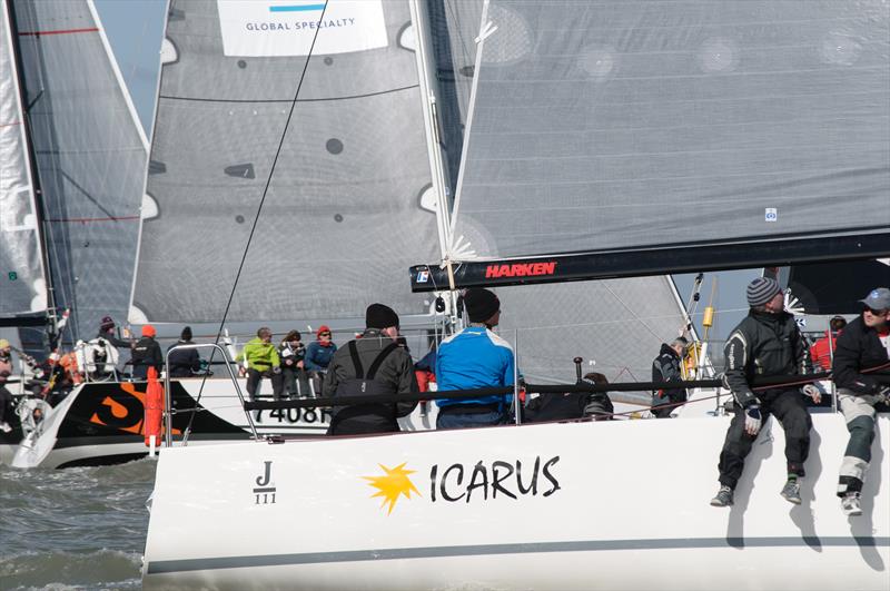 Icarus during the IRC1 start on day 2 of the Brooks Macdonald Warsash Spring Series photo copyright Iain McLuckie taken at Warsash Sailing Club and featuring the IRC class