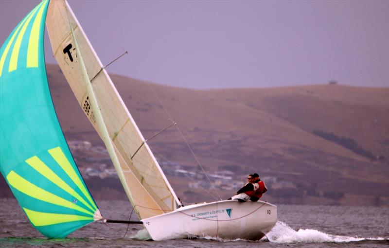 Sports boat Temptation (Steve Harrison) sailing in Division 1 on day 1 of the Quantum Autumn Short-Handed Series at Derwent - photo © Shaun Tiedemann