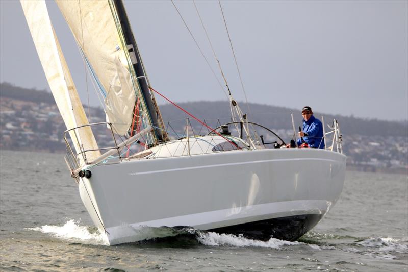 Michael Denney and his wife Michelle sailed their newly acquired Wild West to line honours in Division 2  on day 1 of the Quantum Autumn Short-Handed Series at Derwent photo copyright Shaun Tiedemann taken at Derwent Sailing Squadron and featuring the IRC class