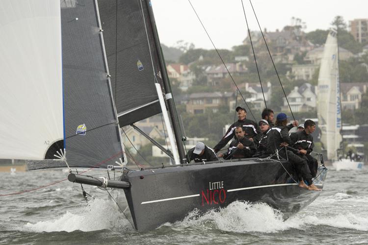 Rugged up on the new ' Little Nico' during race 1 of the CYCA Land Rover Winter Series - photo © David Brogan / <a target=