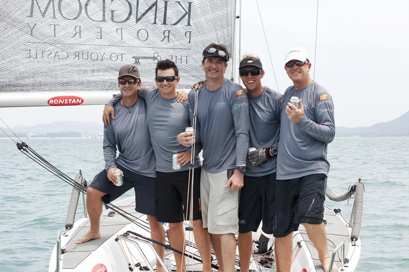 Scott Duncanson (right) and his crew after winning back-to-back Coronation Cup titles at the Top of the Gulf Regatta 2015 photo copyright Guy Nowell taken at Ocean Marina Yacht Club and featuring the IRC class