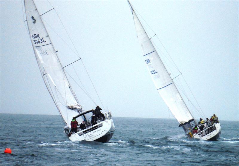 Lady Catherine and Chez Moi2 during the RCIYC Glenham Trophy photo copyright Bill Harris taken at Royal Channel Islands Yacht Club and featuring the IRC class