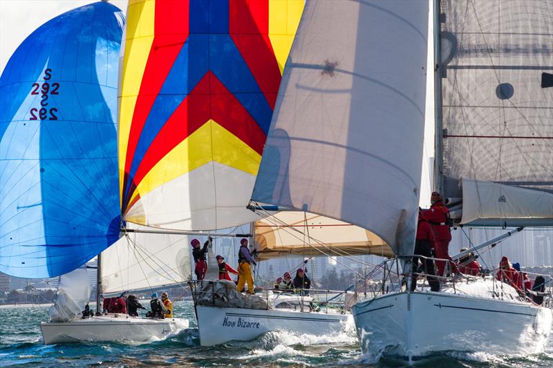 Thrilling kite rides on Port Phillip Bay on the final day of the Australian Women's Keelboat Regatta photo copyright Bruno Cocozza taken at Royal Melbourne Yacht Squadron and featuring the IRC class