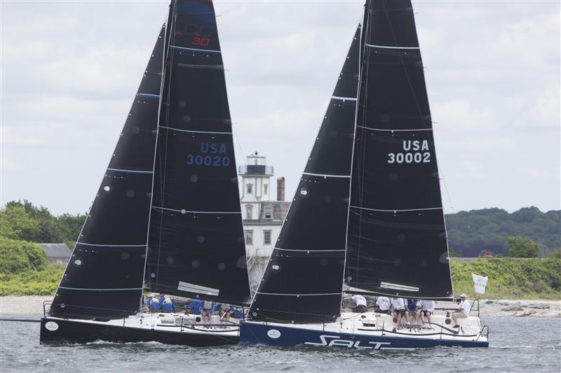 C&C 30s Stark Raving Mad VIII and Salt race by Rose Island at the New York Yacht Club Annual Regatta presented by Rolex photo copyright Rolex / Daniel Forster taken at New York Yacht Club and featuring the IRC class