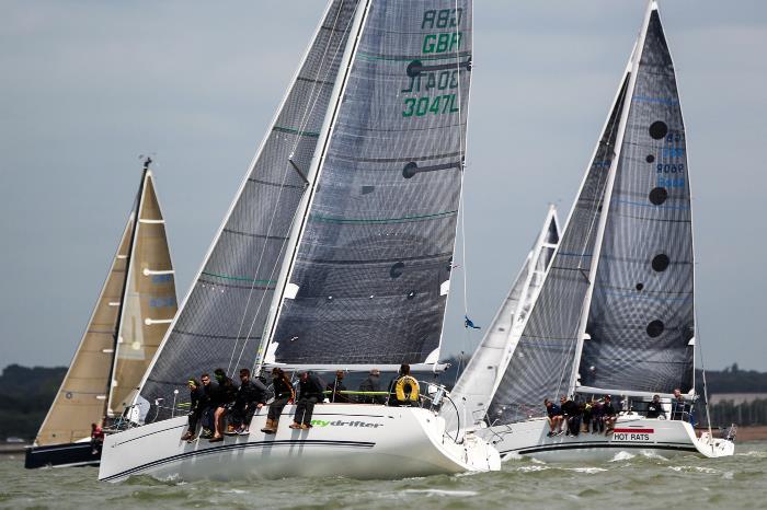 Nifty Drifter (1st in IRC2) with Hot Rats (2nd in IRC2) at the Royal Southern North Sails June Regatta photo copyright Paul Wyeth / www.pwpictures.com taken at Royal Southern Yacht Club and featuring the IRC class