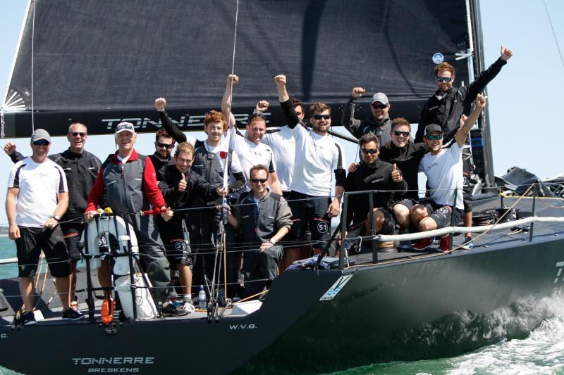 Piet Vroon and a very happy crew on his Ker 51, Tonnerre 4 after winning IRC One in the IRC National Championship photo copyright Paul Wyeth / www.pwpictures.com taken at Royal Ocean Racing Club and featuring the IRC class