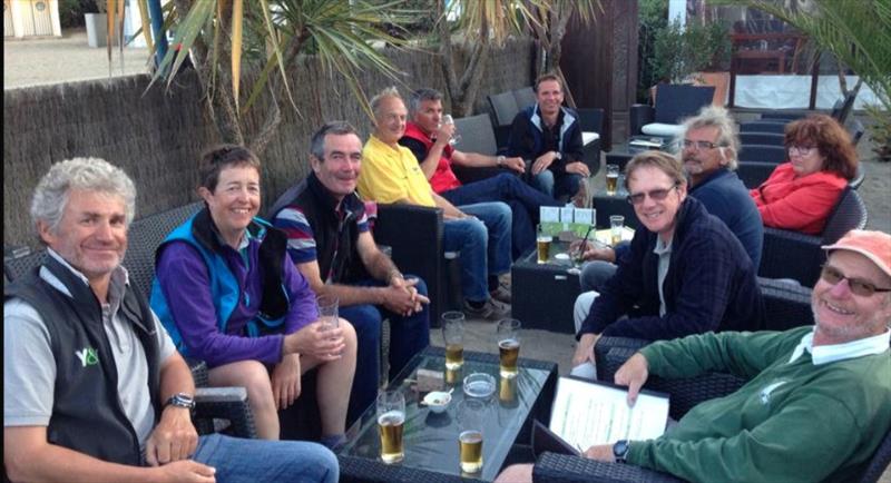 Pre dinner drinks at a beach bar in Brittany in SORC Channel Week 2015 photo copyright SORC taken at Solo Offshore Racing Club and featuring the IRC class
