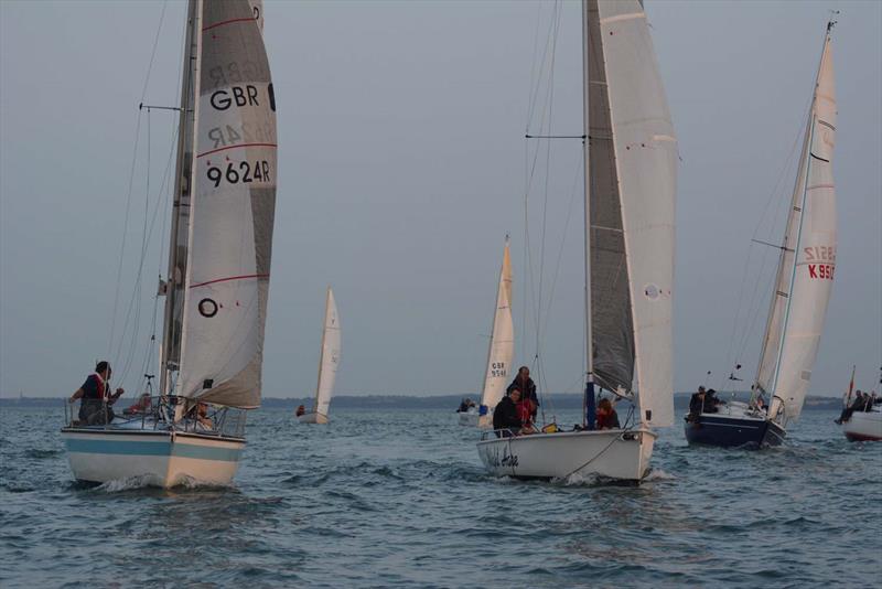 The Cowes Week pursuit race during Hamble River Wednesday Night Series photo copyright Trevor Pountain taken at Hamble River Sailing Club and featuring the IRC class