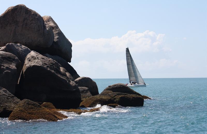 Bob Steel's Quest slips around Orchard Rocks on its way to IRC race win on day 2 of SeaLink Magnetic Island Race Week photo copyright Tracey Johnstone taken at Townsville Yacht Club and featuring the IRC class