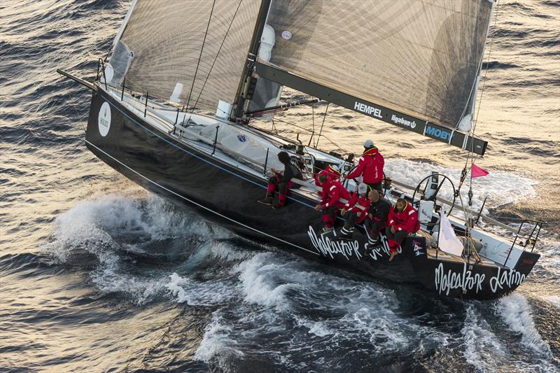 Vincenzo Onorato's Mascalzone Latino wins ORC overall prize in the Rolex Middle Sea Race finish photo copyright Carlo Borlenghi / Rolex taken at Royal Malta Yacht Club and featuring the IRC class
