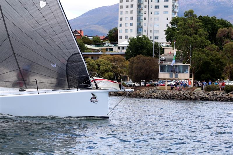 Finish line at Battery Point, Hobart in the Launceston to Hobart Yacht Race photo copyright Sam Tiedemann taken at Derwent Sailing Squadron and featuring the IRC class