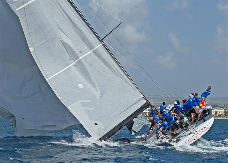 Conviction broaches during the Mount Gay Round Barbados Race - photo © Peter Marshall / MGRBR