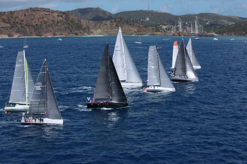 IRC 1 and Class40 fleet at the start of the RORC Caribbean 600 photo copyright RORC / Tim Wright taken at Antigua Yacht Club and featuring the IRC class