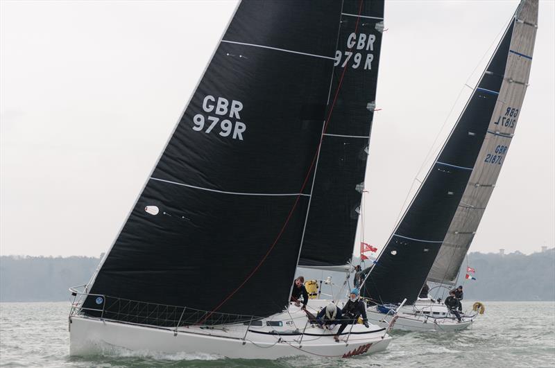 Malice leads Stiletto on day 3 of the Helly Hansen Warsash Spring Series photo copyright Iain McLuckie taken at Warsash Sailing Club and featuring the IRC class