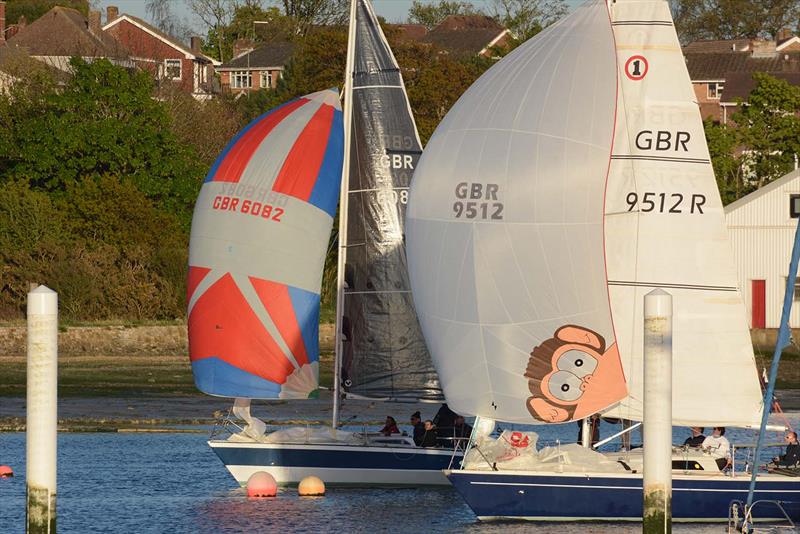Needlework pips Cheecky Monkey during the Hamble River SC Bottle Pursuit photo copyright Trevor Pountain taken at Hamble River Sailing Club and featuring the IRC class