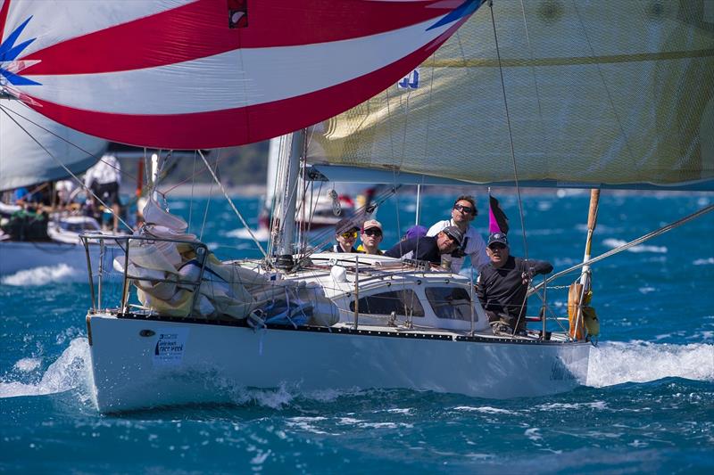 Trivial Pursuit lets rip downwind on day 3 of Airlie Beach Race Week photo copyright Andrea Francolini taken at Whitsunday Sailing Club and featuring the IRC class