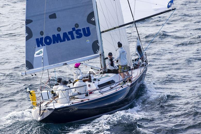 Komatsu Azzurro clocked 18 knots during the Newcastle Bass Island Race photo copyright Andrea Francolini taken at Cruising Yacht Club of Australia and featuring the IRC class