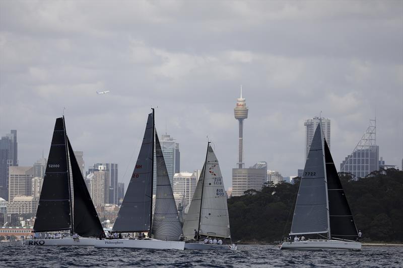 RKO, Philosophers, Foreign Affair and JustADash mill before start on day 1 of the Sydney Short Ocean Racing Championship photo copyright Allan Coker taken at Middle Harbour Yacht Club and featuring the IRC class