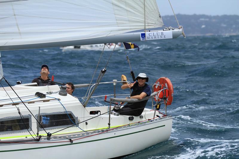 Panchax all smiles after the start of the Club Marine Pittwater to Southport Yacht Race photo copyright RPAYC Media taken at Royal Prince Alfred Yacht Club and featuring the IRC class