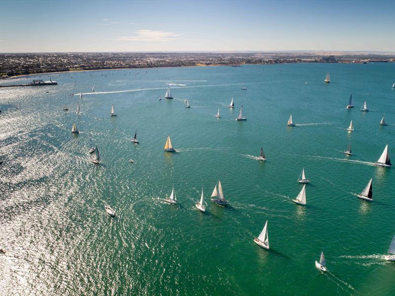 Perfect conditions on Super Sunday at the Festival of Sails 2017 photo copyright LaFoto taken at Royal Geelong Yacht Club and featuring the IRC class