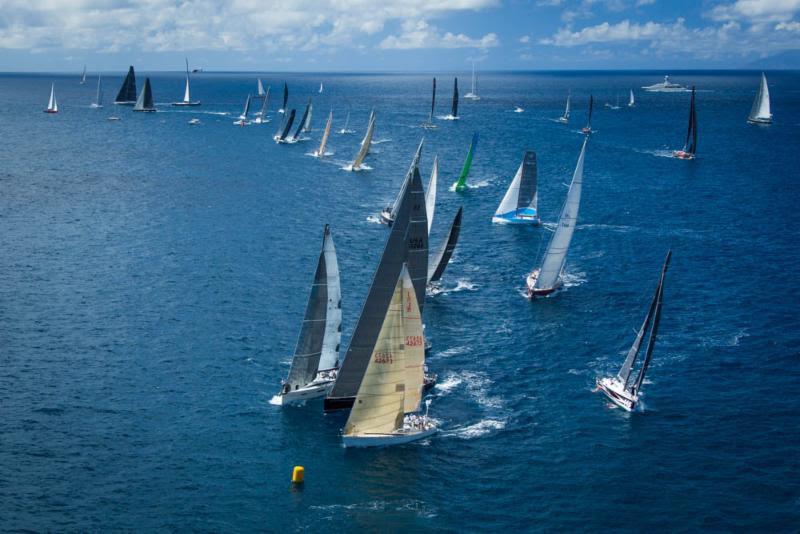 Second fleet to start the 600 mile RORC Caribbean 600: IRC1 & Class40 fleet made an impressive sight photo copyright RORC / ELWJ Photography taken at Antigua Yacht Club and featuring the IRC class
