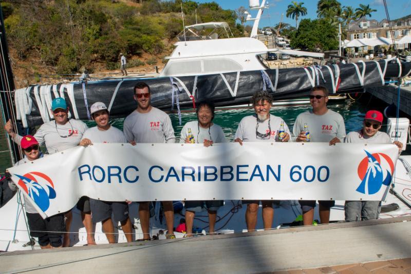An emotional RORC Caribbean 600 win in IRC One for Antigua's Bernie Evan Wong and his crew on the RP37, Taz photo copyright RORC / Ted Martin taken at Antigua Yacht Club and featuring the IRC class