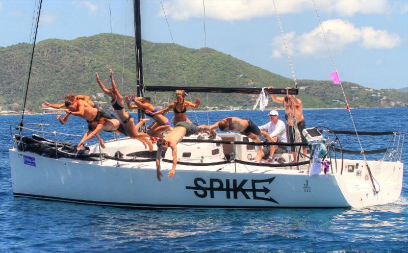 After a hot day's racing with little breeze, it was time for a well-deserved swim on day 3 of the BVI Spring Regatta - photo © BVISR / www.ingridabery.com