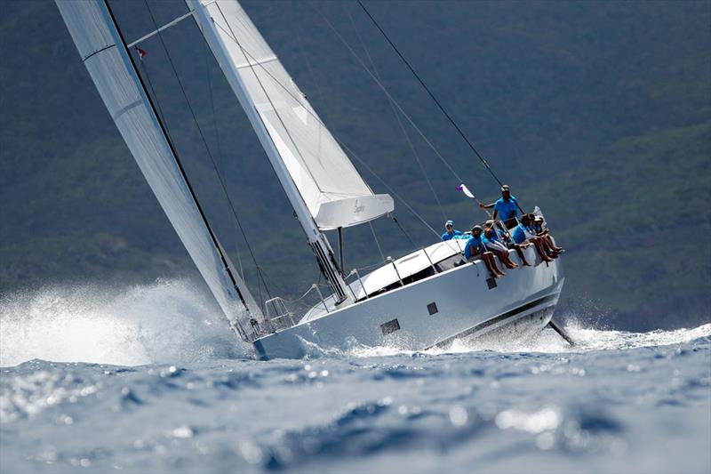 John O'Connor's American CNB 76, Sapphire III led the fleet for the early part of the Peters & May Round Antigua Race photo copyright Paul Wyeth / www.pwpictures.com taken at Antigua Yacht Club and featuring the IRC class