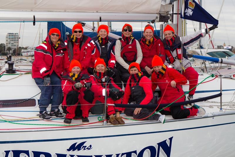 Mrs Overnewton crew set for the 27th Australian Women's Keelboat Regatta photo copyright Bruno Cocozza taken at Royal Melbourne Yacht Squadron and featuring the IRC class