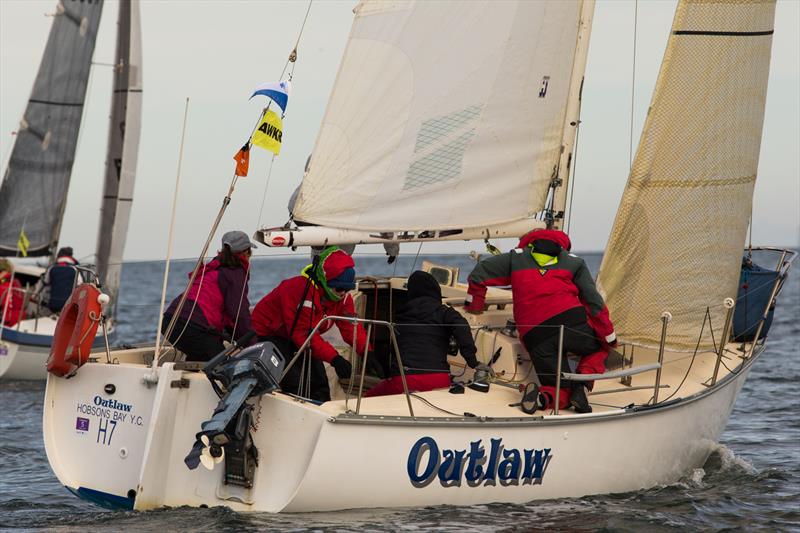 Darwin crew of Outlaw at the Australian Women's Keelboat Regatta photo copyright Bruno Cocozza taken at Royal Melbourne Yacht Squadron and featuring the IRC class