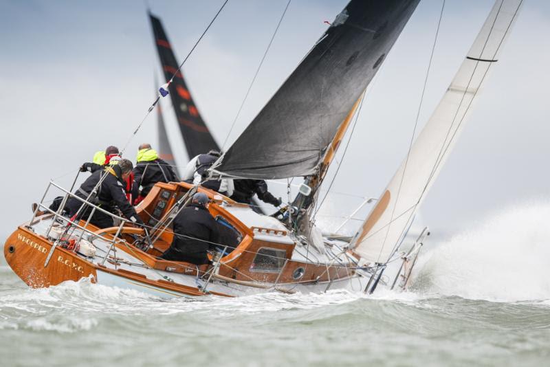 No ageism here: 1939 built Whooper carves through the breezy conditions at the IRC Nationals photo copyright Paul Wyeth / www.pwpictures.com taken at Royal Ocean Racing Club and featuring the IRC class