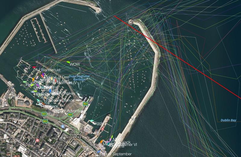 ISORA Race 8 - Lighthouse Race in Dublin Bay (harbour finish) photo copyright YB Tracking taken at Dun Laoghaire Motor Yacht Club and featuring the IRC class