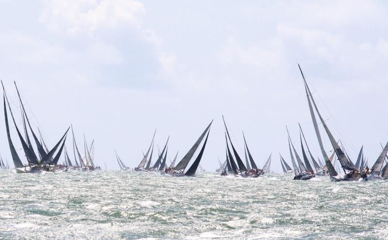 A sea of sails in Christchurch Bay after the Rolex Fastnet Race start photo copyright Mark Jardine / YachtsandYachting.com taken at Royal Ocean Racing Club and featuring the IRC class