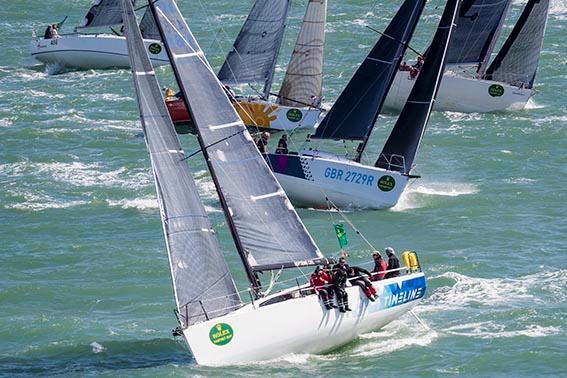 Marc Alperovitch's JPK 1080, Timeline in the largest class, IRC 3, in the Rolex Fastnet Race start photo copyright Rolex / Carlo Borlenghi taken at Royal Ocean Racing Club and featuring the IRC class